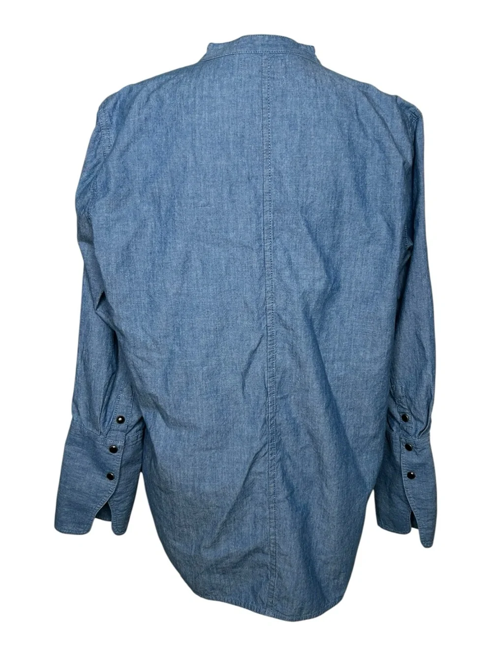 J.Crew Classic-fit Chambray Tuxedo Popover Shirt Classic Coastal Sz 12